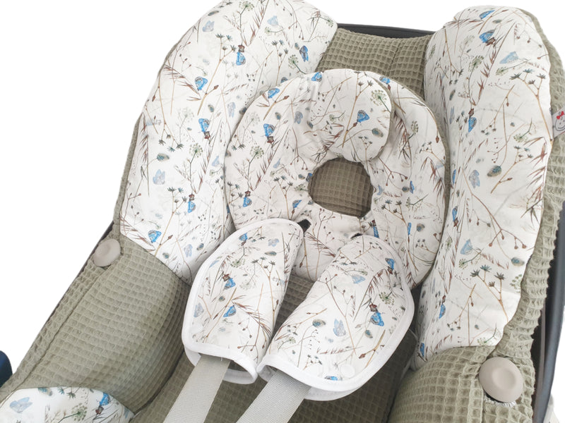 Maxi Cosi Babyschalenbezug, Ersatzbezug oder Spannbezug Gräser Olive von Atelier MiaMia