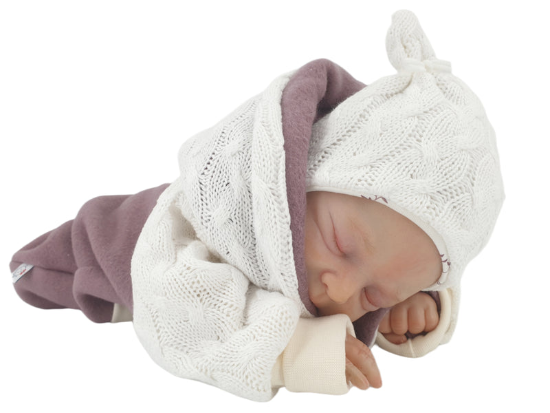 Overall Baby Kind von 50 bis 110 Designer Wellnessoverall Beere Zipfel Strick 100% Biobaumwolle  von Atelier MiaMia
