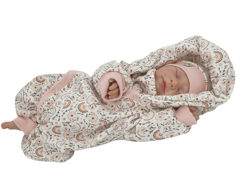 Overall Baby Kind von 50 bis 110 Designer Wellnessoverall Blumen Alpenfleece  von Atelier MiaMia