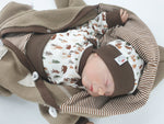 Atelier MiaMia - Walk - salopette neonato bambino da 50 a 110 salopette firmata marrone --walk W10