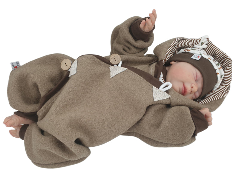 Walk - Overall Baby Kind von 50 bis 110 Designer Walkoverall  beige/braun --walk  von Atelier MiaMia