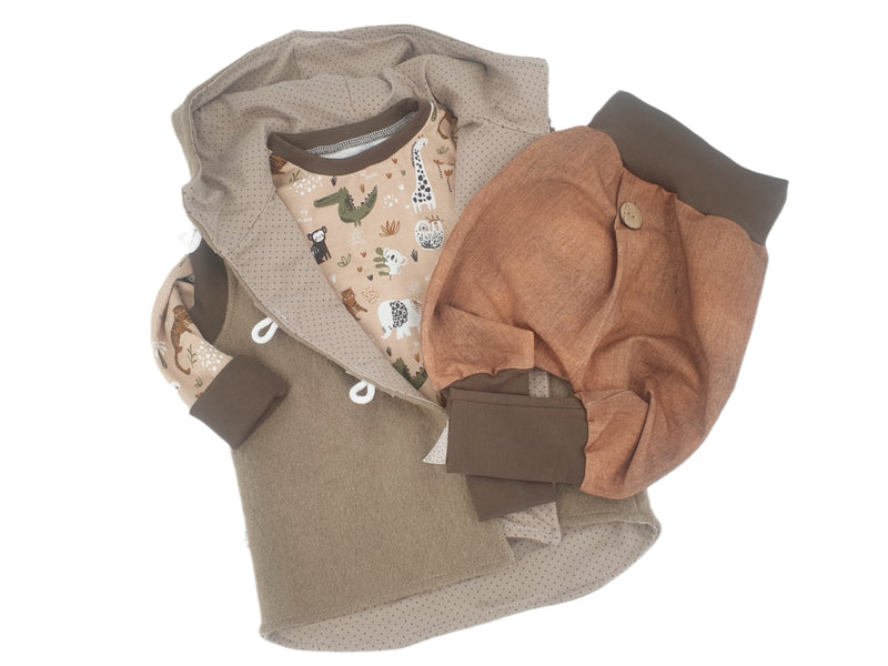 Atelier MiaMia - Walk - hooded jacket baby child size 50-140 jacket limited !! Walk Jacket Aqua Blue Stripes J29