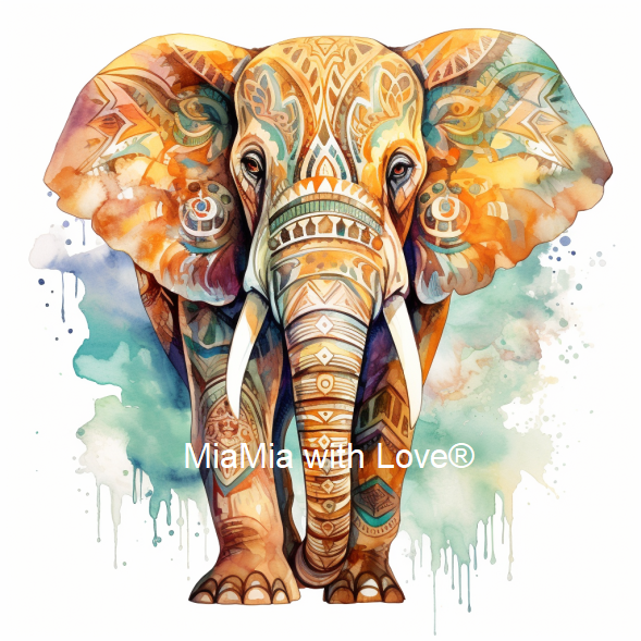 Boho Indischer Elefant 2 Stoff Panel, Stoffdruck, personalisierte Designs, wasserdichter Canvas, Geschenkideen von Atelier MiaMia
