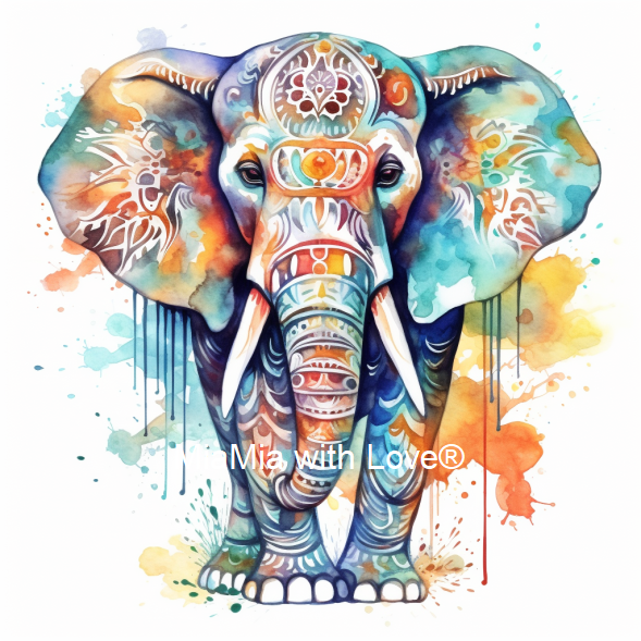 Boho Indischer Elefant 3 Stoff Panel, Stoffdruck, personalisierte Designs, wasserdichter Canvas, Geschenkideen von Atelier MiaMia