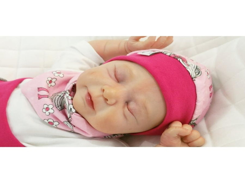 Atelier MiaMia Beanie Set Hat and Scarf Baby Girls Pink No.101