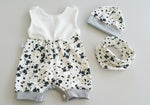Atelier MiaMia short summer romper also available as a baby set Black Blouses 108