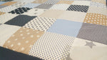 Atelier MiaMia coperta patchwork pois stelle zigzag marrone con ricamo 11