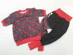 Atelier MiaMia-Rocky Pumphose Gr. 46-110 also as a set with hat and scarf stars red cars 11