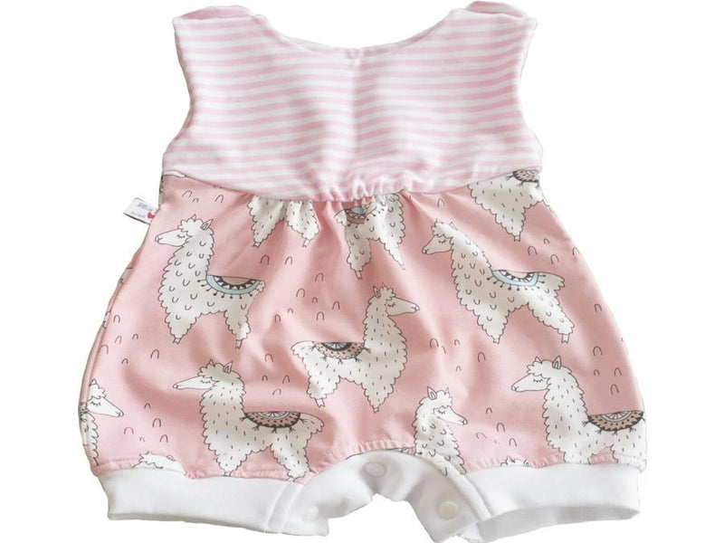 Atelier MiaMia short summer romper also available as baby set Rosa Lama 112