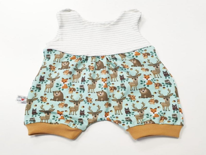 Atelier MiaMia short summer romper also available as baby set forest animals 123