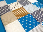 Atelier MiaMia blanket patchwork dots stars blue with embroidery 12