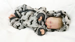 Atelier MiaMia - overall baby child from 50 to 110 designer wellness overall horses gray 100% cotton 13