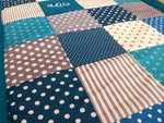 Atelier MiaMia blanket patchwork dots stars blue with embroidery 13