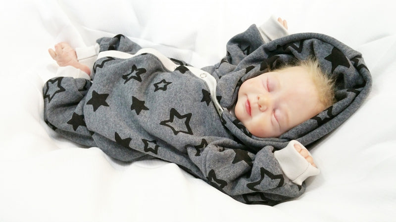 Atelier MiaMia - overall baby child from 50 to 110 designer wellness overall stars gray alpine fleece 14