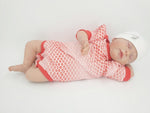 Atelier MiaMia body with short and long sleeves also as a baby set flowers red color gradient 15
