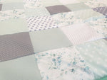 Atelier MiaMia coperta patchwork pois stelle eucalipto G con ricamo 16