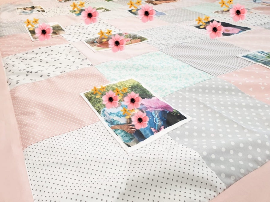Kuscheldecke als Fotodecke Rosa Mint Muster Streifen mit Bildern 18 von Atelier MiaMia