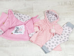 Atelier MiaMia - hoodie dress baby child size 56-140 designer limited pink dandelion 2