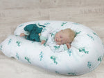Atelier MiaMia cuscino per allattamento o cuscino per traversina laterale cuscino per posizionamento filigrana di eucalipto 204