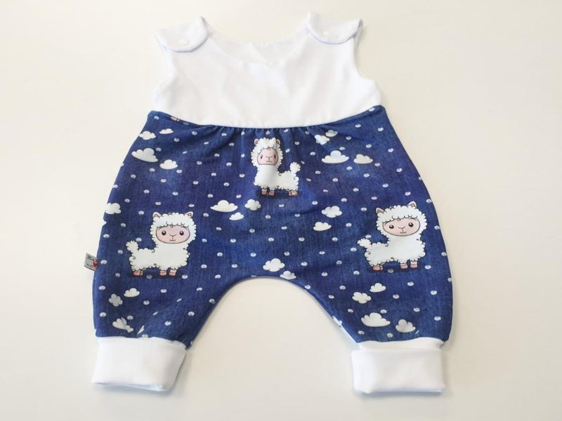 Atelier MiaMia romper short and long also as baby set sheep blue 206