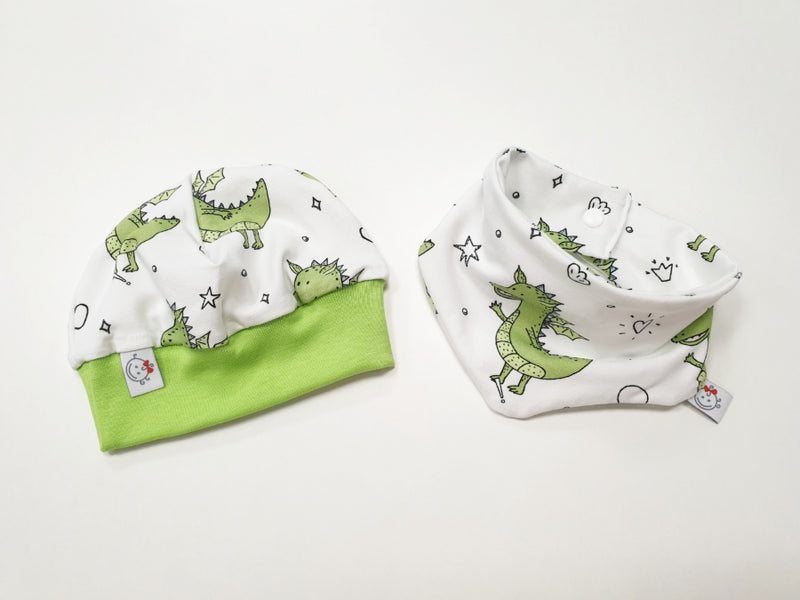 Atelier MiaMia Beanie Set Cappello e Sciarpa Baby Dragon Verde Nr. 231