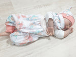 Atelier MiaMia onesie short and long also as a baby set feathers roses 237