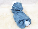 Atelier MiaMia - overall baby child from 50 to 110 designer wellness overall elephant blue alpine fleece 25