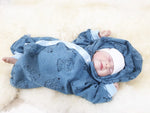 Atelier MiaMia - overall baby child from 50 to 110 designer wellness overall elephant blue alpine fleece 25