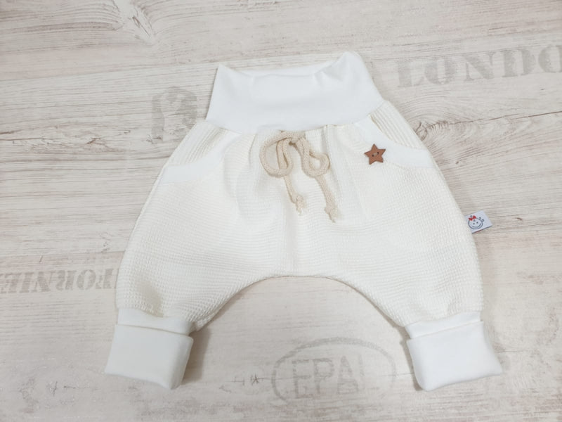 Atelier MiaMia Cool bloomers or baby set short and long waffle cream stars 29