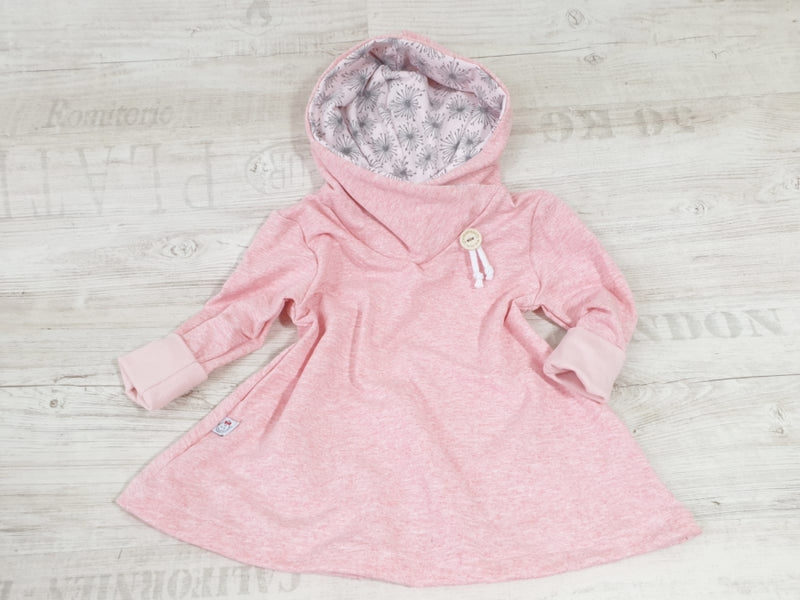 Atelier MiaMia - hoodie dress baby child size 56-140 designer limited pink dandelion 2