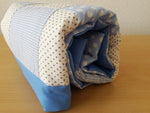 Atelier MiaMia blanket patchwork dots stars light blue with embroidery 3