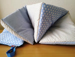 Atelier MiaMia blanket patchwork dots stars light blue with embroidery 3