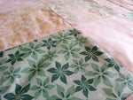 Atelier MiaMia blanket patchwork floral pattern flowers green pink border with embroidery 30