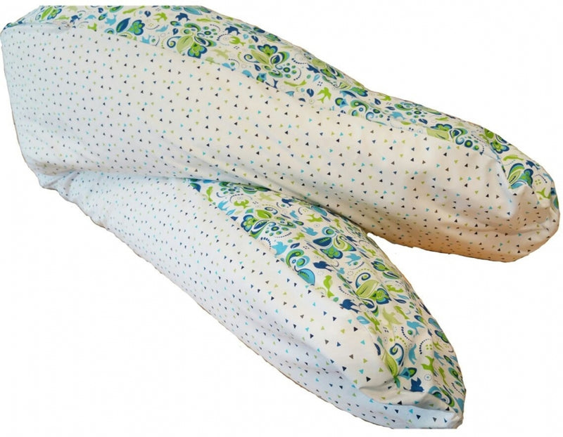 Atelier MiaMia nursing pillow or side sleeper pillow positioning pillow green-blue floral pattern 31