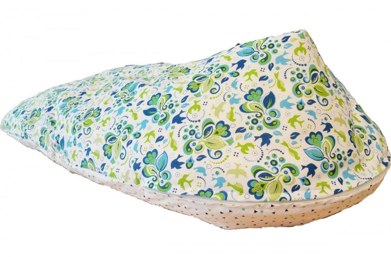 Stillkissen oder Seitenschläferkissen Lagerungskissen grün-blaues Blumen Muster 31 von Atelier MiaMia