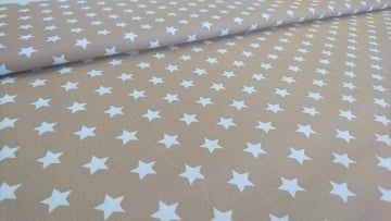 beige, große weiße Sterne