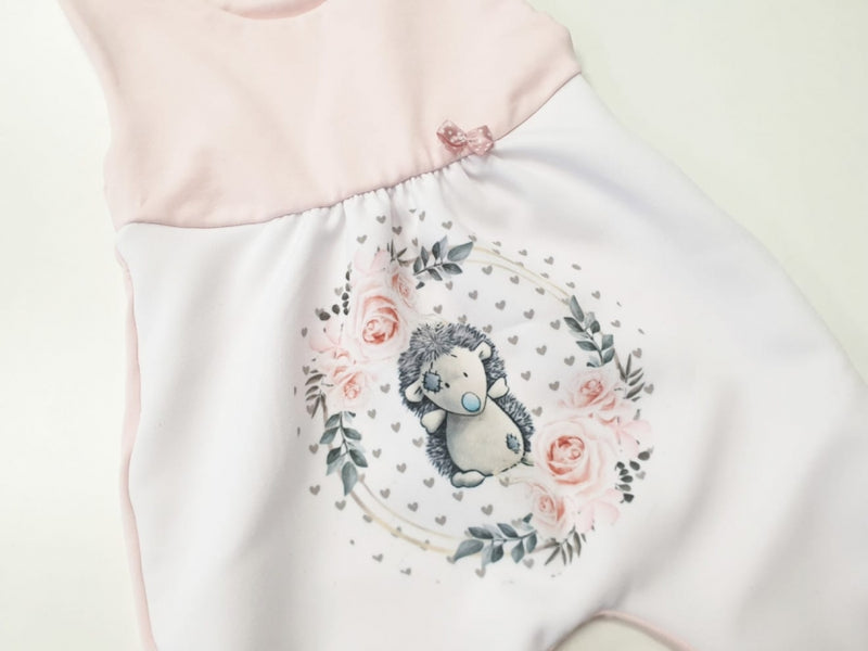 Atelier MiaMia romper with panel short and long also as baby set motif little hedgehog 400