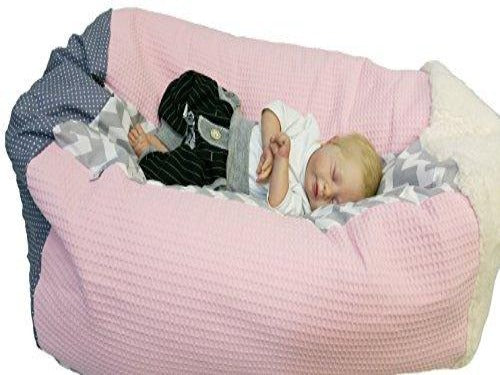 Atelier MiaMia Kindersitzsack Sitzsack Babykissen Limitierte Auflage Waffel Rosa