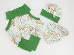 Atelier MiaMia Cool bloomers or baby set short and long sloths 43 green
