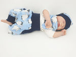 Coole Pumphose oder Babyset kurz und lang Pinguine Blau 46 von Atelier MiaMia