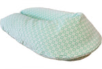 Atelier MiaMia nursing pillow or side sleeper pillow mint green, white floral pattern 45