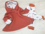 Atelier MiaMia - abito con cappuccio bambino bambino taglia 56-140 designer limitato rosso marrone animaletti 5