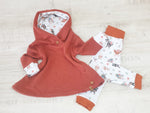 Atelier MiaMia - hoodie dress baby child size 56-140 designer limited red brown little animals 5