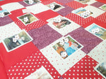 Atelier MiaMia cuddly blanket as a photo blanket flowers pattern fabrics red with pictures 5