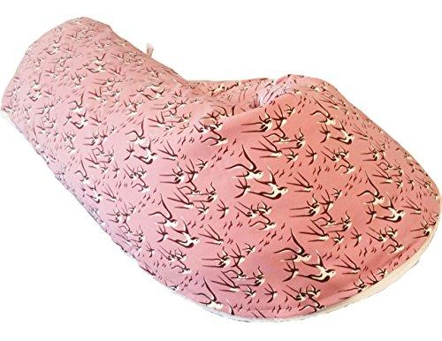 Atelier MiaMia nursing pillow, side sleeper pillow, limited edition, swallows, dusky pink