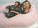 Atelier MiaMia nursing pillow or side sleeper pillow pink, flowers 52