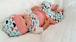 Atelier MiaMia Beanie Set Hat and Scarf Baby Colorful Hearts No. 53