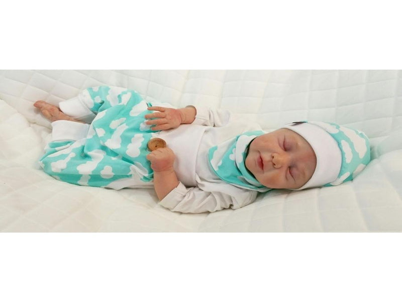 Atelier MiaMia Cool bloomers or baby set short and long mint clouds 53