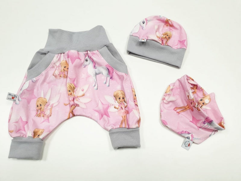 Atelier MiaMia Fantastici calzoncini o set bebè corto e lungo elfo unicorno rosa 66