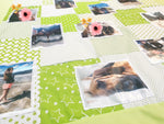 Kuscheldecke als Fotodecke Grün Punkte Sterne Karo mit Bildern 7 von Atelier MiaMia